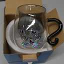 Gifts for Women Cat Gifts Double Walled Glass Coffee Latte Cup Cute Stuff Black Cat Mug Gifts for Her Christmas Stocking Fillers,Birthday,Valentines,Halloween Presents for Women,Men,Kid,Mum,Teacher