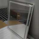 HNV 22"x20" Lighted Vanity Mirror  Large Makeup Mirror with 3-Color Dimmable LED Lights, 10X Magnification, Touch Control, Tabletop or Wall Mount Mirror for Bedroom & Dressing Room (White)