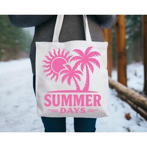 Retro Beach Coastal Summer Day Sunshine Canvas Tote Bag, Reusable Grocery Bags for Shopping, Office Work, Daily Commute Cotton Beach Totes for Women, Christmas Birthday Vacation Friendship Girls Trip