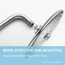 OFFO Shower Arm with Flange, 24 in Brushed Nickel Wall Mount Replacement Angle Shower Head Arm Wall-Mounted For Fixed Shower Head & Handheld Showerhead