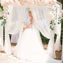 White Backdrop Curtains 2 Panels 5ft x 8ft Sheer Chiffon Backdrop Curtain Drapes for Birthday Party Wedding Decorations, 10ft x 8ft -