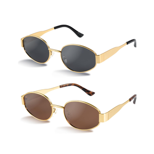 livho 2025 Trendy Oval Sunglasses - Stylish Polarized Shades for Everyday - Retro Metal Frames