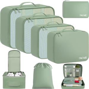 BAGAIL 8 Set Packing Cubes Luggage Packing Organizers for Travel Accessories-Matcha Green