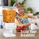 Cereal Dispenser Countertop 2pcs,5.5L Cereal Containers Storage Dispenser for Pantry,Dry Food Storage Rice Containers,Candy Dispenser,Snack Organizer Machine for Grains, Nuts,Oatmeal, Pet Food White, 5.5 qt