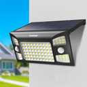 intelamp LED Folding Motion Outdoor Solar Lights 4000mAh 1300LM,Dual Sensors Solar Security Lights 270Lighting Angle with 3 Modes,Spotlights IP65 Waterproof(Yard,Wall,Porch,Garage) 1Pack