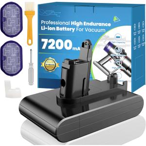 Upgraded 7200mAh DC44 Type-B Battery Replacement Compatible for Dyson DC30 DC31 DC34 DC35 DC44 DC45 DC56 DC57 917083 Type B Handheld Vacuum Cleaner with 2pc Filters (Not Fit All Type A Series)