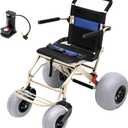 Beach Wheelchair, All-Terrain Portable Off-Road Wheelchair with Oversized Wheels, Aluminum Beach Chair for Seniors