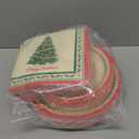 Gatherfun Christmas Party Supplies Kit, Serve 50, Christmas Tree Disposable Dinnerware Includes: Paper Dinner Plates, Dessert Plates, and Napkins, Great for Merry Christmas Party Decorations (9in)