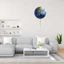 Digital Wall Clock, LED Moon/Earth Design, Temperature Display, 7.87 x 7.87 inches (Earth, 12.59 INCH)