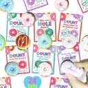 Donut Squishy Valentines Day Cards Gifts for Boys Girls Classroom Exchange, 24 Packs Valentines Day Donut Squishies with Cards for Kids School Party Favor