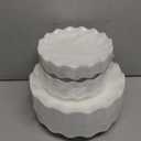 LIYH 50 Pcs White Scalloped Plastic Plates Reusable - Unbreakable Plastic Plates for Weddings Party Outdoor Picnics Dishwasher Safe BPA Free Easter (25Guests)