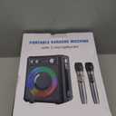 Karaoke Machine, Portable Bluetooth Karaoke Speaker with 2 Wireless Microphones, PA System for Adults Kids with LED Lights & Echo Adjustment, Supports TWS/TF/USB/AUX for Home Party (T03-2 MICS)