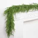 XmasExp Norfolk Pine Garland 6FT Real Touch Realistic Artificial Christmas Garland Decorations for Mantle Windows Indoor Outdoor