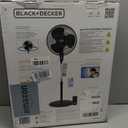 BLACK+DECKER 16 Inches Stand Fan with Pedestal Base, Height Adjustable Pedestal Fan with Remote and Touch Control Panel, Free Standing Fan with 90-Degree Oscillating and 3-Speed Settings, Black