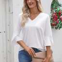 VICHYIE Summer Tops Women Short Sleeve Shirts Beach Vacation Outfits Plus Size Tshirts Casual Loose Clothes (White, S)