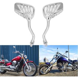 DREAMIZER 8MM 10MM Motorcycle Rear View Side Mirrors Skull Skeleton Hand Claw Chrome Handlebar Mirror