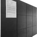 Black Cork Board 47"x35" - 12 Pack Felt Wall Tiles with Safe Removable Adhesive Tabs, Large Cork Board 48 x 36 inches for Office Large Cork Boards for Walls 72 x 48 - Black (Flat-12panels)