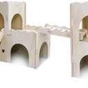 Hamster Hideout House Multi Chamber Rat Hide Hut Castle Large Climbing Playground Exploring Labyrinth Tunnel Toy for Syrian Dwarf Gerbils Hamsters Mice (Pattern A)