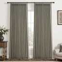 Pinch Pleated Blackout Curtains 96 Inches Long for Bedroom, Sepia Ebony Memory Trained Two Layer Thick Linen Thermal Noise Cancelling Farmhouse Privacy Windows Curtain 40x96 Inch Length 2 Panels Set