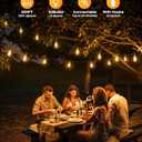 Brightown Outdoor String Lights Patio Lights, 100FT ST38 Shatterproof Dimmable Waterproof Connectable LED Christmas Lights, Hanging Outside Light for Backyard, Porch, Deck, Balcony, Garden, Home Decor (Black)