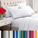 Bare Home Hotel Luxury King Sheet Set, Extra Soft - 6 Piece Set - Deep Pockets - Easy Fit - Cooling & Breathable - Wrinkle, Fade, Stain Resistant - Includes 4 Pillowcases (King, White)