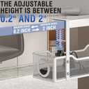 Under Desk Cable Management Tray, GZOKMOG Cord Management with Upgraded Clamp No Drill, Metal Cable Management Box for Home Office, Wire Management for Standing Desk, 2 Pack White, 13.38 inch