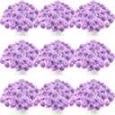 Tigeen 100 Pcs Hydrangea Artificial Flowers Bulk 7.48 Inch Artificial Hydrangeas with Removable Stems Faux Flowers Wedding Decor for Home Garden Party Decoration DIY Project (Lavender)