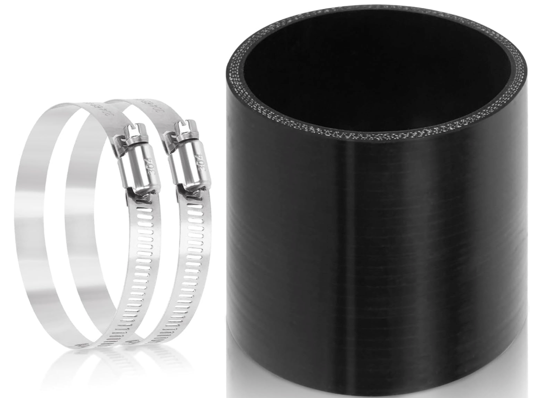 3inch (76mm) ID Straight Coupler Silicone Hose with 2Pcs tainless Steel T-Bolt Clamp for Turb