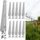 10 Pack Barbed Wire Arm for 1-3/8" Chain Link Fence, Galvanized Steel Fence Height Extender for Garden Outdoor, for Outdoor Fences to Increase Height and Pets Jumping Off