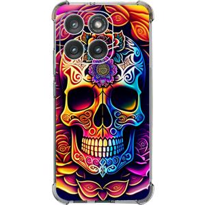Case for Motorola Edge 2025,Colorful Mandala Skull Flowers Drop Protection Shockproof Case TPU Full Body Protective Scratch-Resistant Cover for Motorola Moto Edge 2025