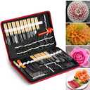 80PCS Portable Vegetable Fruit Food Peeling Culinary Kitchen Carving Set Vegetable Garnishing Tool for Caterer or Carving Hobbyists