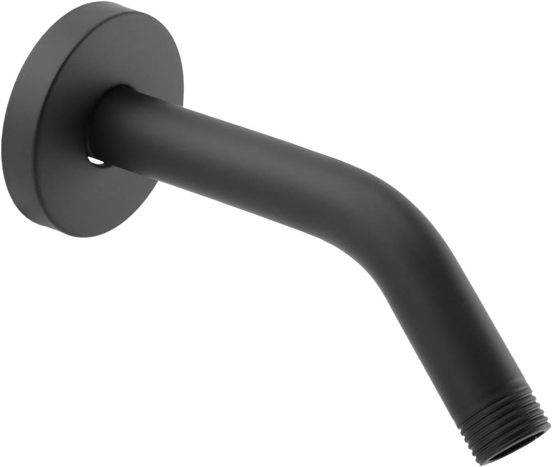 Shower Arm with Flange, 6 Inch Wall Mount Shower-Pip-Arm for Fixed Shower Head & Handheld Showerhead, Stainless Steel(COLOR:Black)