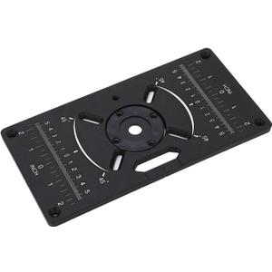 Router Table Insert Plate Aluminum Alloy Flip Board for Woodworking Compatible with Most Trimming Machines Includes 4 Insert Rings and Screws Anodized for Cutting