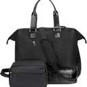 MINKARS Weekender Bag with Shoe Compartment Travel Duffle, Carry On 20 Inch, Black