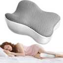 Knee Pillow for Side Sleepers, Memory Foam Bolster Between Legs, Comfortable Sleep Positioning & Side Leg Support, Elevation Pillow for Adults, Back Hips Knees Support, Wider Contact Ergonomic Design, Regular style