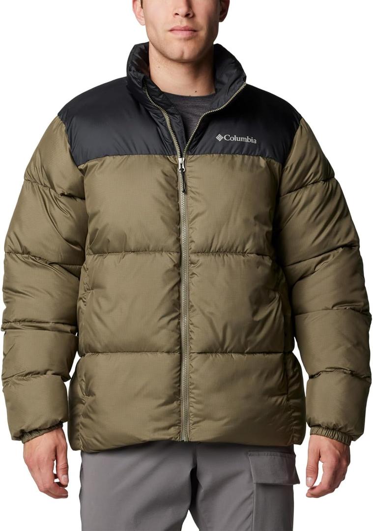 Columbia Mens Puffect Iii Jacket (4X, Stone Green/Black)