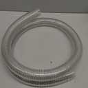 Wire Reinforced Hose 1-1/2" id - 5ft Clear High Pressure Suction Line Plastic Vinyl Tubing with Spiral Steel Wire Suction Hose, Drain Water Fuel Powder