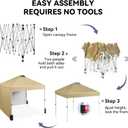 10'x10' Pop Up Canopy Tent with 2 Sidewall & Vented Roof,One Push Setup Instant Shade Shelter for Beach, Camping, Events,Includes STO-N-Go Bag, 8 Stakes, 4 Ropes & Sandbags (Commercial-Grade),Khaki