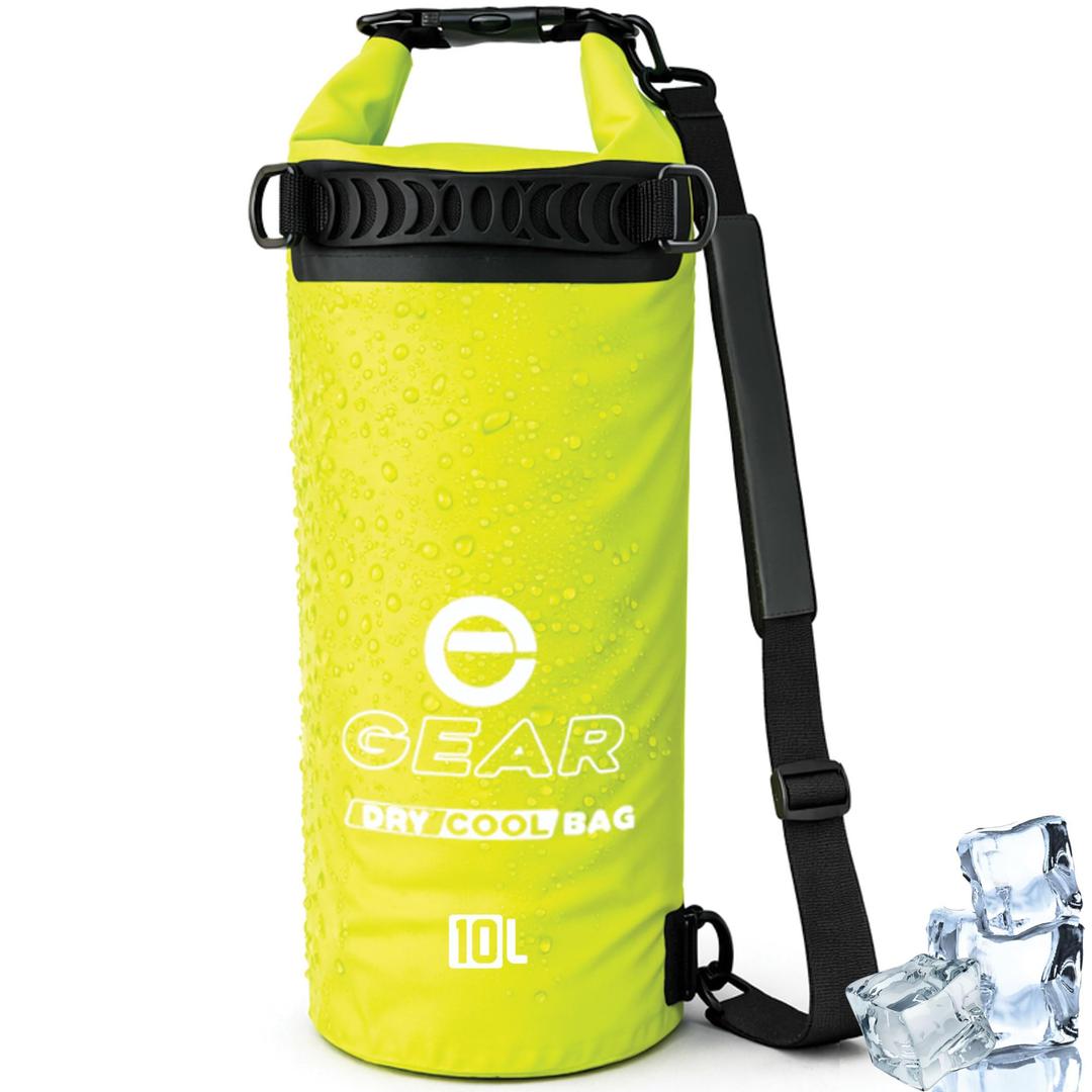 Enthusiast Gear Insulated Dry Bag Floating Cooler – 10L / 15L / 25L Roll Top, Leak Proof, Waterproof, Collapsible, with Padded Shoulder Strap - Perfect for Kayaking Fishing Beach