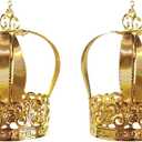 Mini Crown Cake Topper 2Pcs Gold Birthday Cake Decorations Lightweight Kids Party Accessories for Boys and Girls Portable 3.94X5.12X2.56 Inches