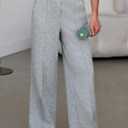 Aleumdr Women's Wide Leg Pants High Waist Casual Pants Fall 2025 Sweatpants Lounge Work Pants Slack with Pockets (Gray, M)