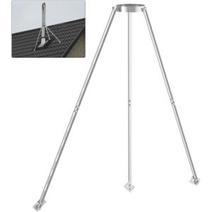 Adjustable Stainless Steel Chimney Roof Support Bracket Kit,6 Inch Extended Height-Adjustable,Triangle Design for Wind Stability,Stove Pipe