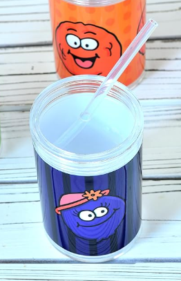 Youngever Kids Tritan Cup with Straws, Reusable 14 Ounce Toddler Cup with Lid and Straw, Unbreakable Kids Tritan Tumbler with Straw (Blueberry)