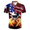 uideazone 4th of July Boys Shirts Size 7-8 Kids American Flag Button Down Shirt Casual Short Sleeve Luau Aloha Blouse for Independence Day Vacation S