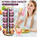 Pod Holder Compatible with Ninja Thirsti Pods, 16 Flavor Organizer for Ninja Thirsty Drink System, 360 Turntable 4-Tier for Ninja Thirsti Flavor Water Drops Organizer (1 Piece)