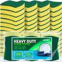 AIDEA Sponges Kitchen, 50 Pack Heavy Duty Dish Sponge, Cleaning Dish Scrubber Sponge for Home and Kitchen, Stink-Free Cleaning Supplies for Pots, Pans