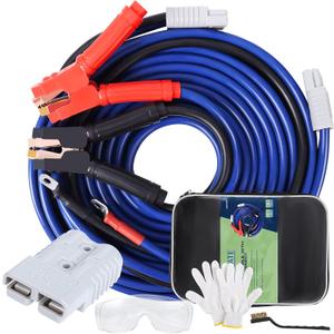 SAFEMATE 0 Gauge 30 Feet Jumper Cables Heavy Duty, 1000 Amp Quick Connect Plugs for Truck with Carry Bag