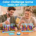 Color Challenge Game A Quick-React Color Matching Puzzle Game, Fun Board Game for Kids 6-8-12, Adults, Party & Family Game Night, Stacking Game Comes with 2 Stack Racks, 100 Cards, 120 Rings & Bell