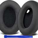 SOULWIT Micro Suede Replacement Earpads for Sony WH-1000XM4 (WH1000XM4) Headphones, Ear Pads Cushions with Noise Isolation Foam, Added Thickness, Without Affecting Sensor - Black