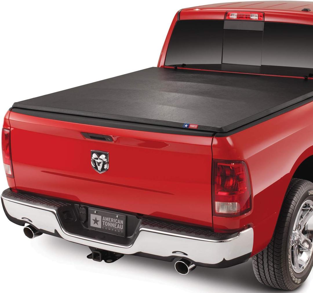 American Tonneau Company 66207 Soft Tri-fold Tonneau Cover - fits Dakota Crew Cab 2005-11 (5ft 3in bed) without rail system, Raider 2006-08 (5ft 3in bed) without rail system
